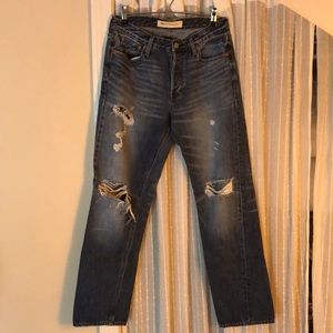 Gap 1969 distressed destroyed straight jeans 27T